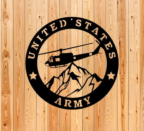 United States Army Helicopter-Metal art wall decoration home decor house sign military sign, Room decoration gift