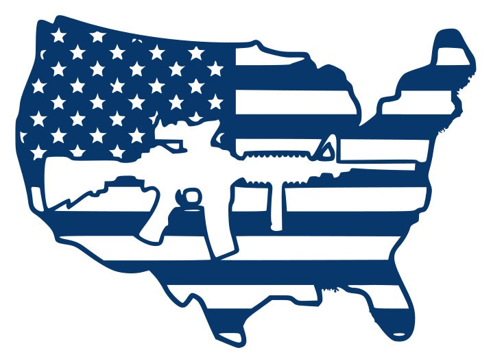 US American Flag with AR, patriotic US flag with AR, Second Amendment, 2nd Amendment, AR-15 wall art, soldier metal art work