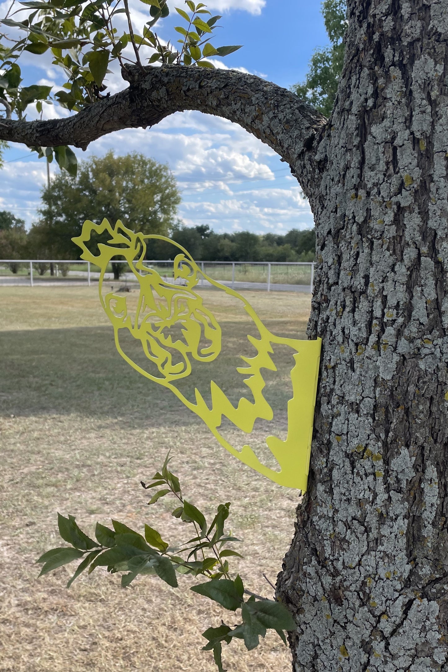 Barnyard Chicken Hen - Yard decoration, tree art tree decor peeping chicken wall decor farm animal fence outdoor garden tree signs