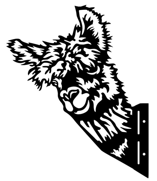 Barnyard Llama - Yard decoration, tree art tree decor  peeping Llama wall decor farm animal fence outdoor garden tree signs