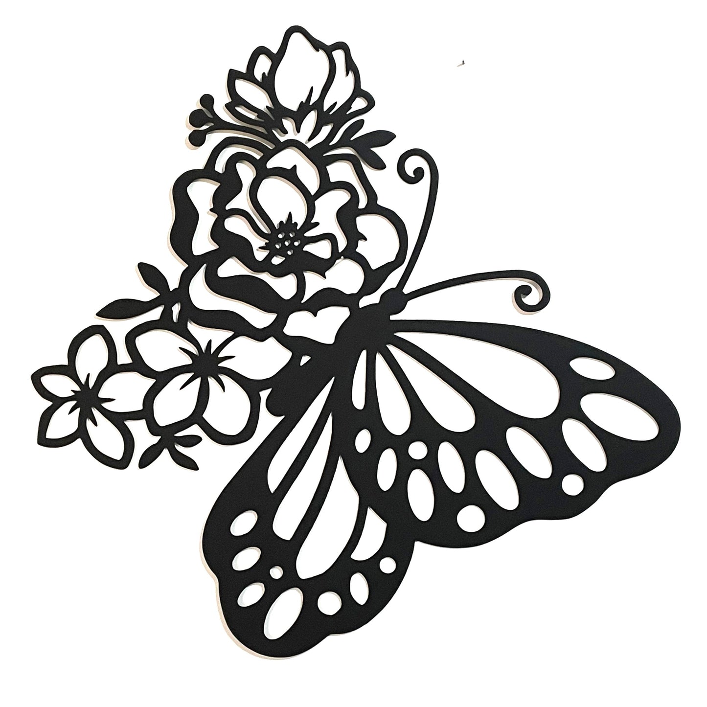 Butterfly with Flowers, nature, artistic butterfly with flowers, custom metal art, decorative custom metal sign