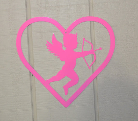 Valentine's Cupid in Heart 002, Valentine's, Gift, Home Decor, Wall Art, Metal Decoration, New Home Owners