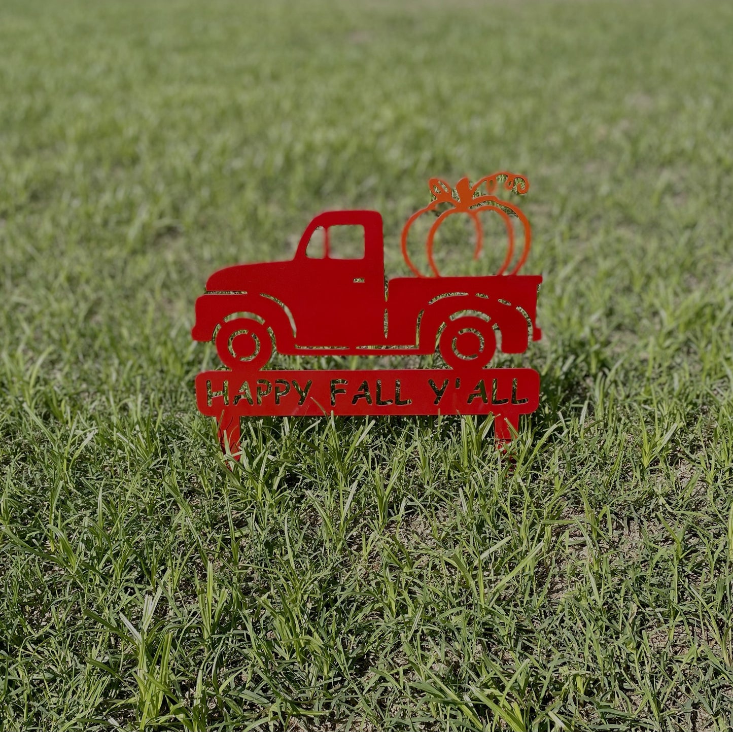 Happy Fall Y'all Truck Yard carrying a pumpkin, pumpkin harvest, fall decorations, fall decor