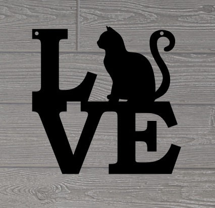 Love Cats Metal Sign , Pet Lovers, Decorations, Decor, Wall Art