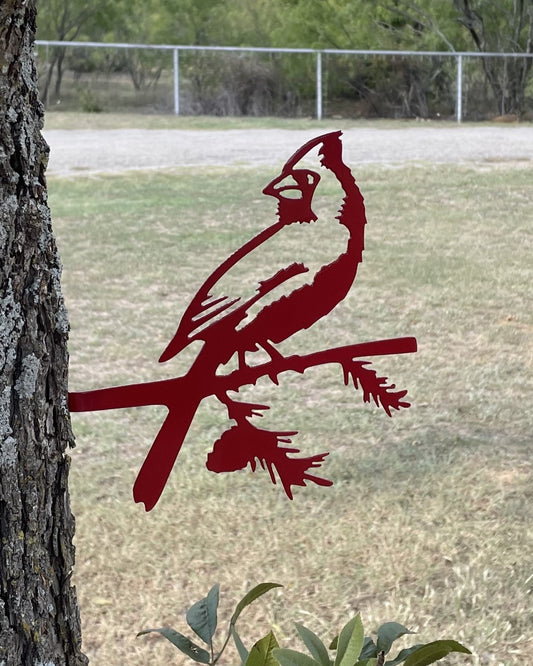 Red Bird, Nature, artistic red bird, custom metal art, decorative custom metal sign
