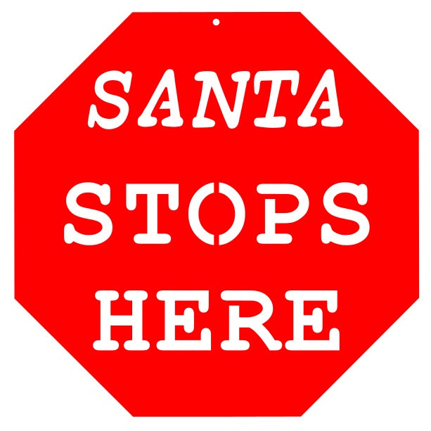Merry Christmas Santa Stops Here Stop Sign, Christmas decorations, Christmas decor