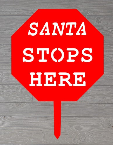 Merry Christmas Santa Stops Here Stop Sign, Christmas decorations, Christmas decor