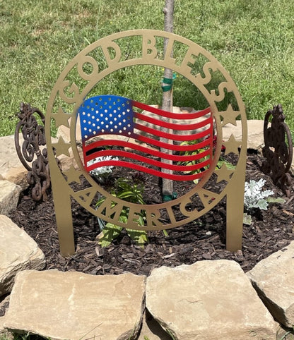 God Bless America, Patriotic, Gift, Home Decor, Yard Art, Metal Decoration, New Home Owners