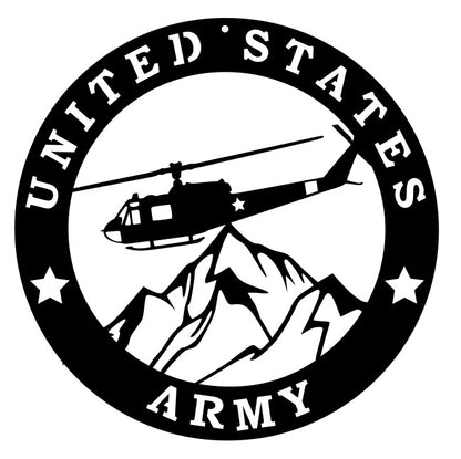 United States Army Helicopter-Metal art wall decoration home decor house sign military sign, Room decoration gift