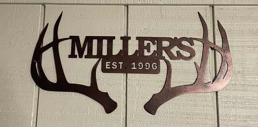 Deer Antlers with name, Antlers, Name, metal art wall decoration