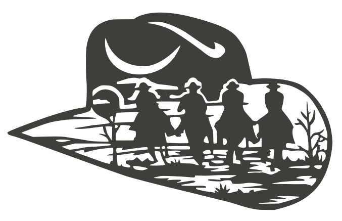 Cowboy Hat Wall Decoration, Wester Metal Art