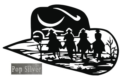 Cowboy Hat Wall Decoration, Wester Metal Art