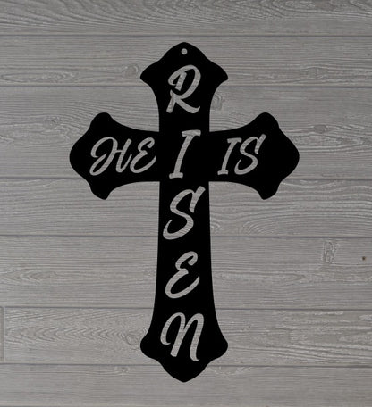 Cross "He Is Risen" Wall Decoration, Easter Religious