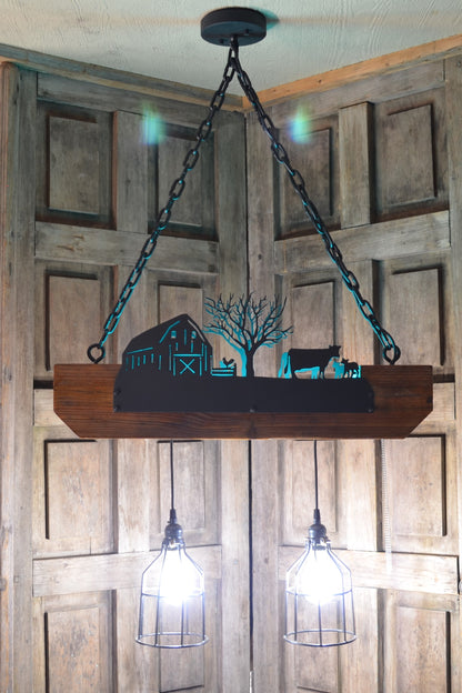 Wildlife & Farm Light - Metal cut CNC Plasma light lantern lamp pendant