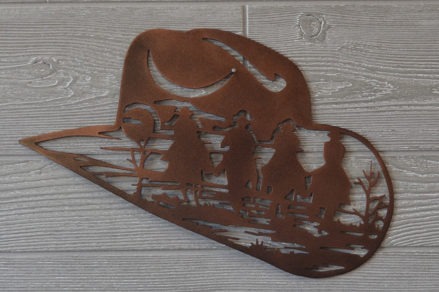 Cowboy Hat Wall Decoration, Wester Metal Art