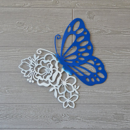 Butterfly with Flowers, nature, artistic butterfly with flowers, custom metal art, decorative custom metal sign