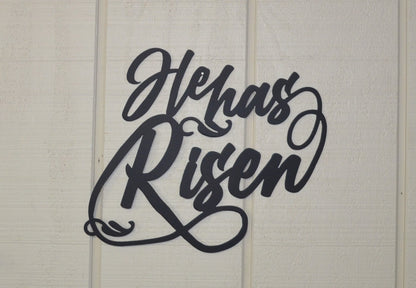 He Has Risen Wall Decoration, Easter Religious Metal Sign