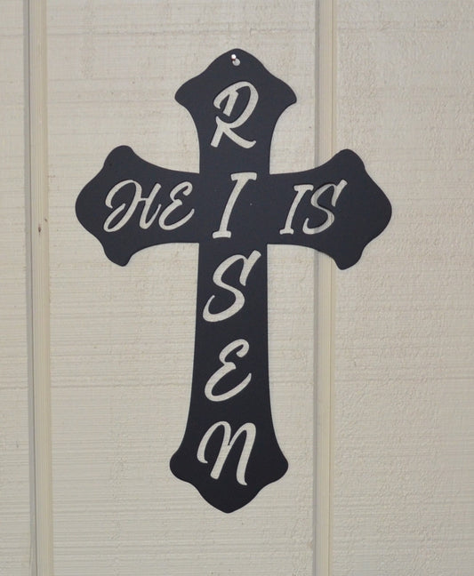 Cross "He Is Risen" Wall Decoration, Easter Religious