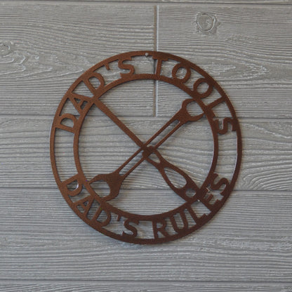 Dad's Tools Dad's Rules - Father's Day sign gifts decoration decor man cave