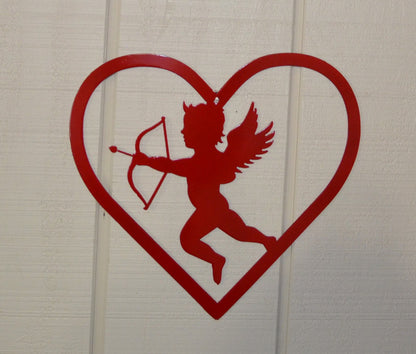 Valentine's Cupid in Heart 002, Valentine's, Gift, Home Decor, Wall Art, Metal Decoration, New Home Owners