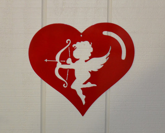 Valentine's Cupid in Heart 001, Valentine's, Gift, Home Decor, Wall Art, Metal Decoration, New Home Owners