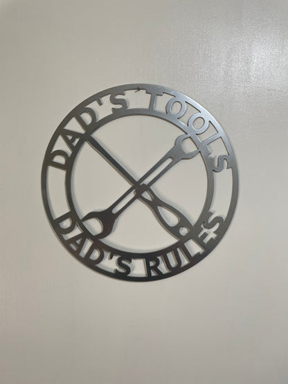Dad's Tools Dad's Rules - Father's Day sign gifts decoration decor man cave