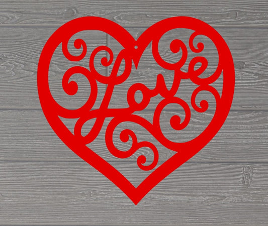 Heart with Love, Valentine's, Gift, Home Decor, Wall Art, Metal Decoration, New Home Owners