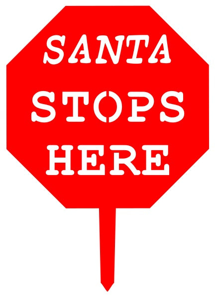 Merry Christmas Santa Stops Here Stop Sign, Christmas decorations, Christmas decor